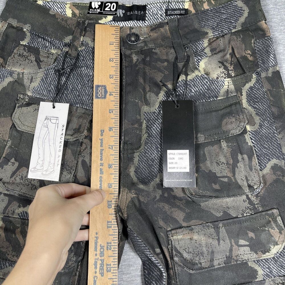 Waimea Cargo Pants Womens 20 Green Camo Stacked Fit Slim Twill Hunter Outdoor - Picture 5 of 14